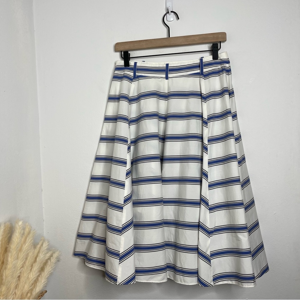 Rebecca Minkoff Misty Skirt in Santorini Blue Striped Asymmetrical Cotton Size 6 - Picture 5 of 16